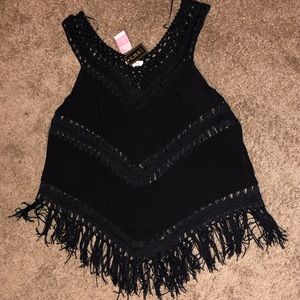 C.O.C. Crochet Fringe Tank Top